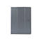 Graues Tablet-Cover mit feiner Struktur und Logo in der Ecke.