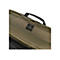 Innenansicht einer olivgrÃ¼nen Laptoptasche mit Griff. Kleines Etikett mit 'Tucano' Logo.