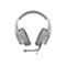 Hellgraues Gaming-Headset mit Camouflage-Details. Mikrofon ist angebracht.