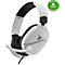 Casque de jeu blanc pour Xbox, coussinets d'oreille et microphone noirs. Autocollant avec "Designed for Xbox".