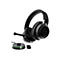 Schwarzes Headset mit Mikrofon, daneben eine Ladestation und ein EmpfÃ¤nger, alles vor weiÃŸem Hintergrund.