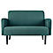 Tweezitsbank meet® van Paperflow LISBOA, groene stoffen bekleding, zwart onderstel, B 1240 x D 815 x H 830 mm