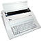White typewriter with open paper tray. The keyboard and Twen logo are visible.