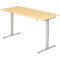 Ulm bureau, elektrisch in hoogte verstelbaar, T-basis, B 1800 mm, ahorn afwerking
