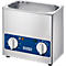 A stainless steel ultrasonic bath with two rotary controls and the inscription BANDELIN SONOREX.