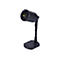 Schwarzer Laserprojektor auf einem stabilen Standfuß vor weißem Hintergrund.