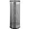Cylindrical, silver-colored waste bin with a hole pattern.