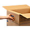 Umzugsbox SmoothMove FastFold Standard, C-Welle-Wellpappe, Tragegriffe, H 270 x B 320 x T 470 mm, 39 L, 10 Stück, braun