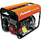Générateur orange avec cadre noir et moteur rouge. Inscription : Unicraft PG 500 TRA, Honda.