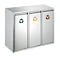 Unidad de clasificación de residuos reciclables de acero inoxidable, 3 x 8 l
