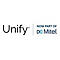 Das Unify-Logo steht links neben dem Text 'NOW PART OF Mitel' mit einem Mitel-Logo.