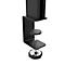 Serre-joint de bureau noir avec pied à vis, support et tête cylindrique.