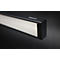 Nahaufnahme einer schwarzen LED-Leuchte mit diffuser Lichtfläche und Firmenlogo Unilux.