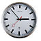 UNILUX Wanduhr Station, funkgesteuerte Bahnhofsuhr, Quarz, Ø 35 cm, metallgrau