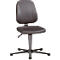 Dark gray office chair against white background. The chair has a backrest, seat, gas lift and a five-pointed base.