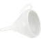 White funnel, with handle, against a white background.