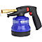 Eine blaue Gasflasche mit schwarzem Brenner und rotem Auslöser, gebrandet mit 'KS TOOLS'.