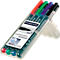 Five different colored felt-tip pens in a transparent package. Inscription: Staedtler Lumocolor permanent.