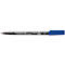 A blue STAEDTLER Lumocolor permanent marker showing the tip and cap area.