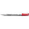 Red marker with a white barrel, reads STAEDTLER Lumocolor non-permanent.