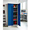Universele stalen kast, B 920 x D 420 x H 1950 mm, 4 legborden, lichtgrijs RAL 7035/gentiaanblauw RAL 5010 