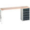 Unterbauwerkbank Bott verso, Multiplex-Platte, 5 Schubladen, B 2000 x T 600 x H 930 mm, Lichtgrau / Anthrazitgrau