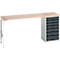 Unterbauwerkbank Bott verso, Multiplex-Platte, 7 Schubladen, B 2000 x T 600 x H 930 mm, Lichtgrau / Anthrazitgrau