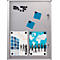 Update Display binnenvitrine, afsluitbaar, magnetische achterwand, aluminium frame, zilver, 4 x DIN A4