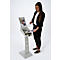 Update Display brochurehouder Outdoor PLUS, DIN A4, verrijdbaar met wielen, geperforeerd plaatstalen ontwerp, zilver