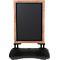 Update Display Kreidetafel WindPro WOOD, beidseitig beschriftbar, Kunststoff-Fuß, Laufrollen, magnethaftend, Kiefer, 460 x 680 mm