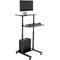 Update Display mobile Arbeitsstation BLACK, höhenverstellbar, Laufrollen mit Feststell-Bremse, schwarz