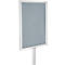 Update Display Panneau d'information, double face, plaque de base en acier, profil central ovale, DIN A1, argenté