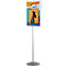 Update Display Panneau d'information, double face, plaque de base en acier, profil central ovale, DIN A1, argenté