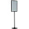 Update Display Panneau d'information, double face, plaque de base en acier, profil central ovale, DIN A1, noir