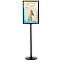 Update Display Panneau d'information, double face, plaque de base en acier, profil central ovale, DIN A2, noir