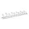 Metal wire bicycle rack against a white background. The rack has space for several bikes.