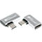 USB 4.0 Winkeladapter Good Connections, USB-C an USB-C, Leistung 240 W, bis 40 Gbit/s, bis 8K, links & rechts einsteckbar, Aluminium, silber