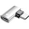USB 4.0 Winkeladapter Good Connections, USB-C an USB-C, Leistung 240 W, bis 40 Gbit/s, bis 8K, links & rechts einsteckbar, Aluminium, silber