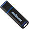 Black USB stick with blue accents and disk2go.com imprint.