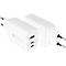 USB-Schnellladegerät Good Connections, mit GaN-Technologie, 3er-Port mit 2 x USB-C + 1 x USB-A, Leistung 65 W, weiß