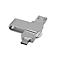 USB-Stick 3.0 4-in-1 OTG, USB-Typ-B, USB-Typ-C, Micro-USB und Lightning, Aluminium, silber, 128 GB