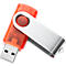 USB-Stick Metall-Semi, mit Metallbügel, rot-transparent, 16 GB