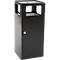 V-Part Ascher-Papierkorb Pyramide, Einwurföffnung 240 x 150 mm, Dreikantschloss, 70 Liter, B 385 x T 380 x H 880 mm, Stahl, schwarz