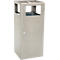 V-Part Corbeille à papier cendrier Pyramide, ouverture 240 x 150 mm, serrure triangulaire, 70 litres, L 385 x P 380 x H 880 mm, inox
