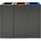 V-Part Modulares Abfalltrennsystem, 60 Liter, pulverbeschichteter Stahl, B 263 x T 335 x H 700 mm, dunkelgrau