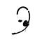 Schwarzes Headset mit BÃ¼gel Ã¼ber dem Kopf, Mikrofon und OhrhÃ¶rer. Details: silberne Elemente an den Verbindungen.