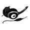 Grau-schwarzes KopfhÃ¶rer-Headset, das mit einem Kabel an einer Bedieneinheit endet.
