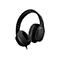 Casque noir avec coussinets et bandeau rembourrÃ©s. Un cÃ¢ble pend.