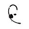 Schwarzes Headset mit Mikrofon. Auf weiÃŸem Hintergrund.