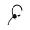 Ein schwarzes Headset auf weiÃŸem Hintergrund. Es besteht aus einem BÃ¼gel, einem Ohrmuschelpolster und einem Mikrofonarm.